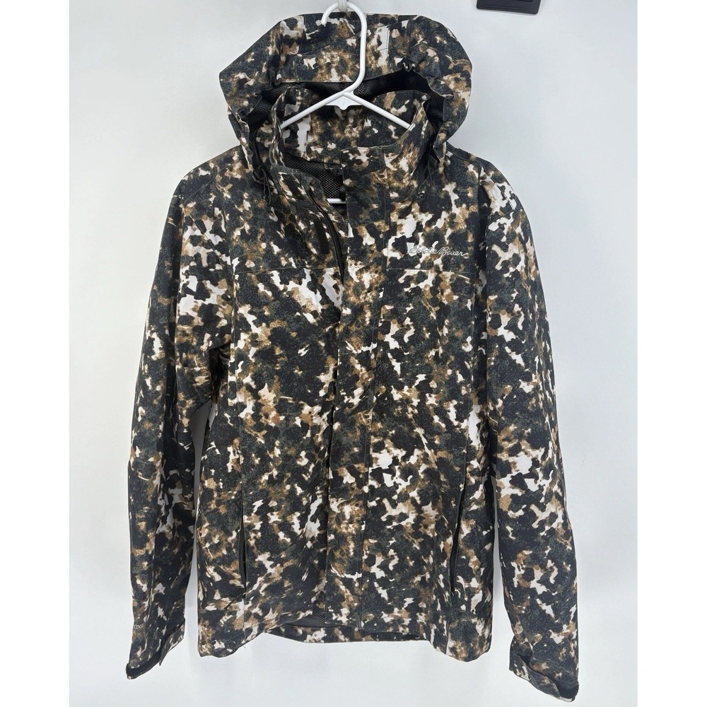 Eddie Bauer Rainfoil Packable Jacket Mens Small Camo WeatherEdge Waterproof
